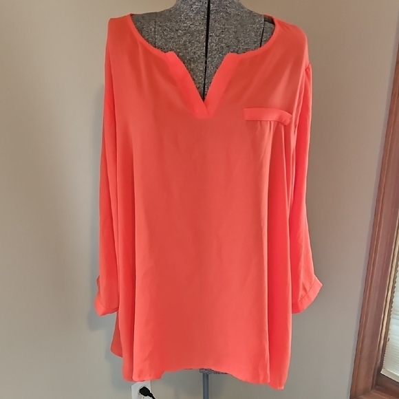 Agnes Orinda Tops - Agnes Orinda high-low chiffon blouse
